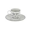 BE HAPPY Кофейная пара 90 мл  (чашка с ручкой, блюдце), Porland