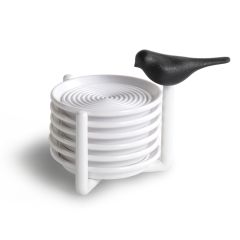 Набор подставок под чашки Sparrow, белый с черным, Qualy