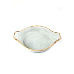 Форма для запекания d 17 см h 4 см (L c ручками  22 см) фарфор цвет серый Seasons, Porland