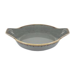 Форма для запекания d 21 см h 5,5 см (L c ручками  27 см) фарфор цвет темно-серый Seasons, Porland