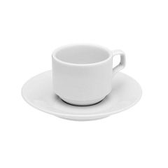 Чашка кофейная, стопируемая, 90мл, Белый                     , Porland