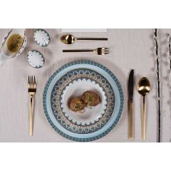 MAHPEYKER Сервиз обеденный  на 12 персон 85 предметов (тарелка мелкая 27 см - 12 шт., тарелка глубокая 24 см - 1 шт.,тарелка мелкая 24 см - 12 шт., тарелка глубокая 16 см - 12 шт., тарелка мелкая 22 см- 12 шт., чашка чайная 190 мл - 6 шт., блюдце чайное