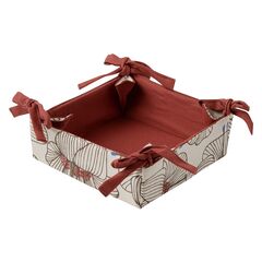 Корзинка для хлеба из хлопка терракотового цвета с принтом Цветы из коллекции Prairie, 30х30 см, Tkano