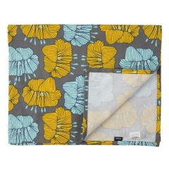 Дорожка на стол из хлопка серого цвета с принтом Цветы из коллекции Prairie, 45х150 см, Tkano