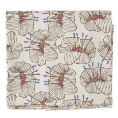 Скатерть из хлопка молочного цвета с принтом Цветы из коллекции Prairie, 170х170 см, Tkano