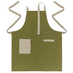 Фартук из хлопка оливкового цвета из коллекции Essential, 70х85 см, Tkano