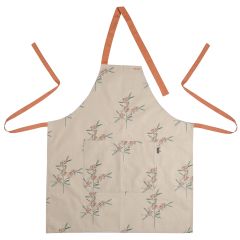 Фартук из хлопка с графичным принтом Обед рябинника из коллекции Russian North, 81х69 см, Tkano