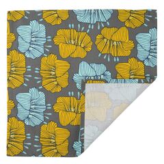 Салфетка сервировочная из хлопка серого цвета с принтом Цветы из коллекции Prairie, 45х45 см, Tkano