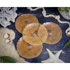 Набор обеденных тарелок 21 см Crab, 4 шт., цвет пастельно-лососевый, Casa di fortuna