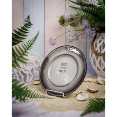 Тарелка 22,5 см, цвет жемчужно-белый/мерцающе-черный, Shinning, Casa di fortuna