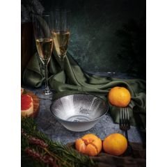 Салатник 14 см, цвет жемчужно-белый/мерцающе-черный, Shinning, Casa di fortuna