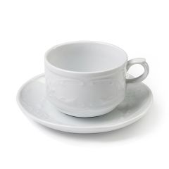 Набор из чашки 220 мл и блюдца Flora white, Gural Porselen