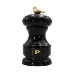 Мельница для перца 11 см, бук лакированный, цвет черный, серия Bird, Bisetti