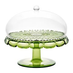 Блюдо для торта с крышкой Vanity, 30 см, зеленое, Guzzini