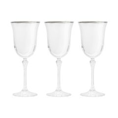 Набор из 6-ти бокалов, 280 мл, с серебристым кантом, Gemma Platinum, Le Stelle