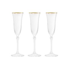 Набор из 6-ти бокалов для шампанского, 150 мл, с золотистым кантом, Gemma Gold, Le Stelle
