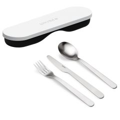 Набор столовых приборов в футляре On The Go, белый, 3 шт., Guzzini