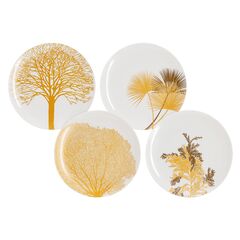 Набор тарелок десертных, 20,5 см, 4 шт, цвет белый, золотистый декор, Singapore, WD Lifestyle