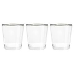 Набор из 6-ти стаканов для виски, 10 см, 365 мл, с серебристым кантом, Gemma Platinum, Le Stelle