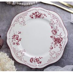 Тарелка мелкая d 25,5 см, h 2,2 см, фарфор, Red Rose, Casa di fortuna