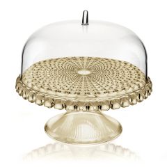 Блюдо для торта с крышкой, Tiffany, ?30 см, бежевое, Guzzini