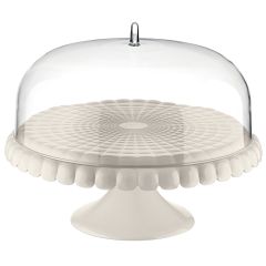 Блюдо для торта с крышкой Tiffany, ?36 см, акрил, молочно-белое, Guzzini