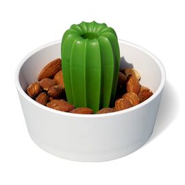 Миска для снеков Cacnuts, белая с зеленым, Qualy