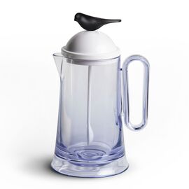 Кувшин Sparrow с ложкой, белый с черным, Qualy