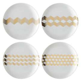 Набор блюдец Signature, Chevron, ?16cm, золото, 4 шт., LSA International