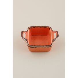 Соусник квадратный с 2-мя ручками 7х10 см h 4.2 см фарфор цвет оранжевый Seasons, Porland