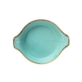 Форма для запекания d 21 см h 5,5 см (L c ручками  27 см) фарфор цвет бирюзовый Seasons, Porland