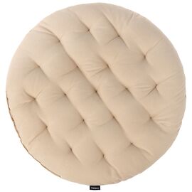 Подушка на стул круглая из хлопка бежевого цвета из коллекции Essential, 40 см, Tkano