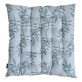 Подушка на стул стеганая из хлопка с графичным принтом Папоротник из коллекции Russian North, 40х40 см, Tkano