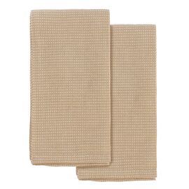 Набор из двух кухонных вафельных полотенец  бежевого цвета из коллекции Essential, 50х70 см, Tkano