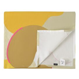 Дорожка на стол из хлопка горчичного цвета с авторским принтом из коллекции Freak Fruit, 45х150 см, Tkano