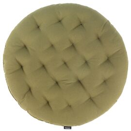 Подушка на стул круглая из хлопка оливкового цвета из коллекции Essential, 40 см, Tkano