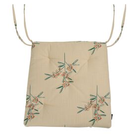 Подушка на стул из хлопка с графичным принтом Обед рябинника из коллекции Russian North, 40х40 см, Tkano