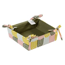 Корзинка для хлеба из хлопка оливкового цвета с принтом Passion Arch из коллекции Wild, 35х35 см, Tkano