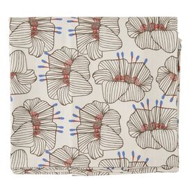 Скатерть из хлопка молочного цвета с принтом Цветы из коллекции Prairie, 170х170 см, Tkano