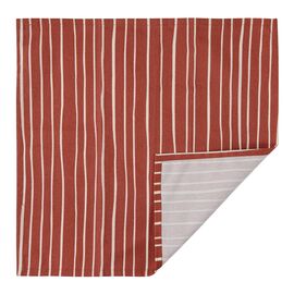 Салфетка сервировочная из хлопка терракотового цвета с принтом Полоски из коллекции Prairie, 45х45 см, Tkano
