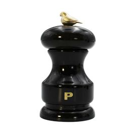 Мельница для перца 11 см, бук лакированный, цвет черный, серия Bird, Bisetti