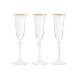 Набор из 6-ти бокалов для шампанского, 150 мл, с золотистым кантом, Gemma Gold, Le Stelle