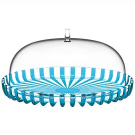 Блюдо сервировочное с крышкой Dolcevita, 31 см, бирюзовое, Guzzini