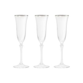 Набор из 6-ти бокалов для шампанского, 150 мл, с серебристым кантом, Gemma Platinum, Le Stelle