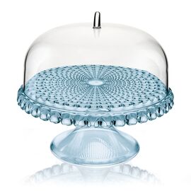 Блюдо для торта с крышкой, Tiffany, ?30 см, голубое, Guzzini