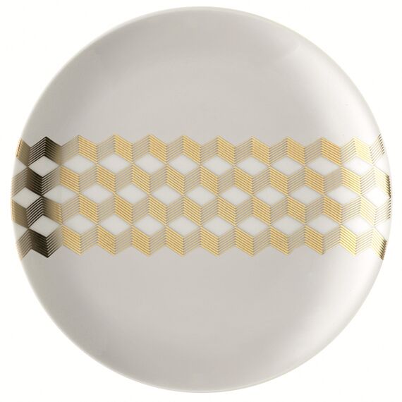 Набор блюдец Signature, Chevron, ?16cm, золото, 4 шт., LSA International, изображение 7