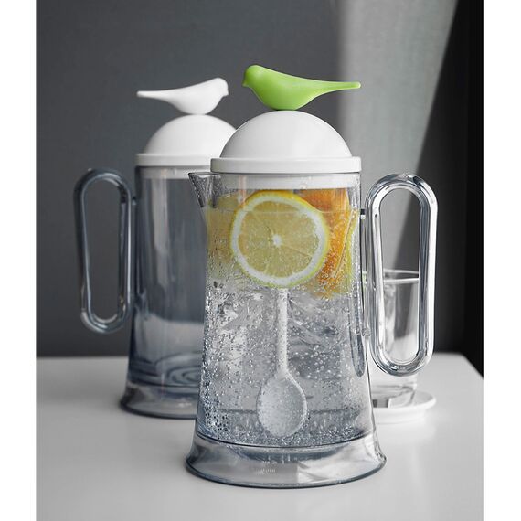 Кувшин Sparrow с ложкой, белый с зеленым, Qualy, изображение 2