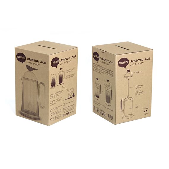 Кувшин Sparrow с ложкой, белый с зеленым, Qualy, изображение 5