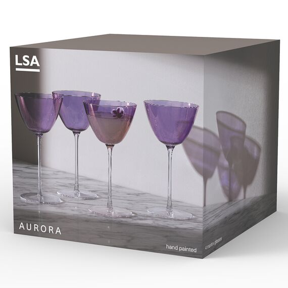 Набор бокалов для мартини Aurora, 195 мл, фиолетовый, 4 шт., LSA International, изображение 7
