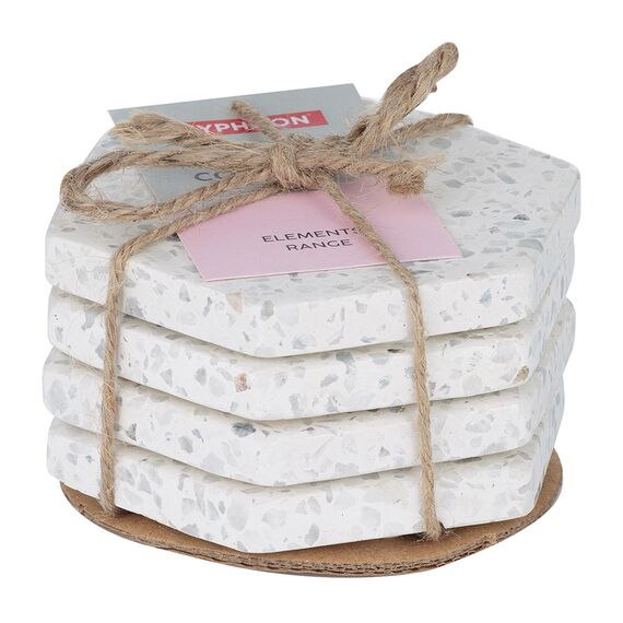 Набор из 4 подставок из камня Elements Hexagonal 10 см, TYPHOON, изображение 3